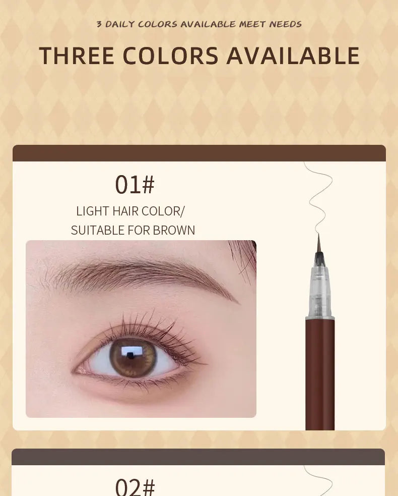 0.01mm Ultra Fine Liquid Eyebrow Pen Waterproof Natural Color Not Smudge Eyebrow BIYA Makeup Pencil