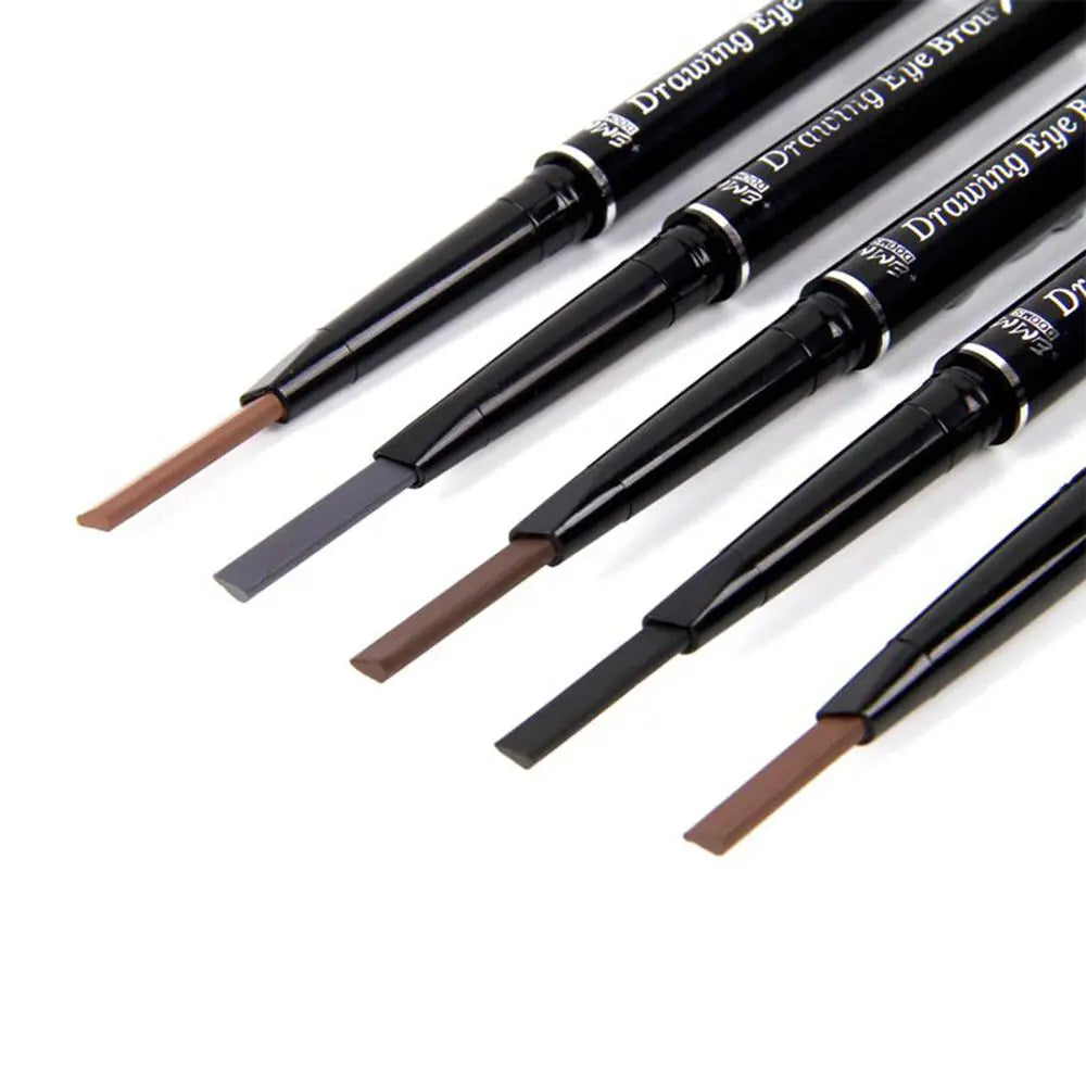 1PC Double Ended Eyebrow Pencil Rotatable Triangle Eye Brow Pen Waterproof Waterproof Beauty Makeup Tool With Brush Makeup Tool