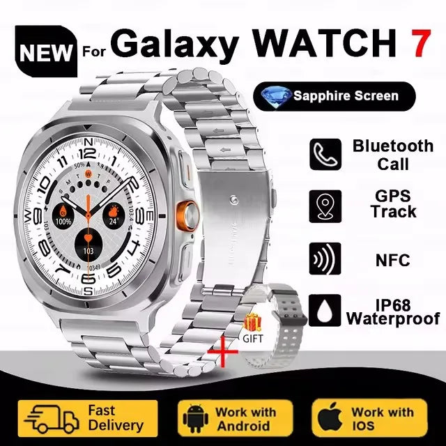 2024 New Galaxy Smart Watch 7 Ultra Men AMOLED Screen Multi-Function Sports Fitness Tracker Health Women smart watch for Samsung