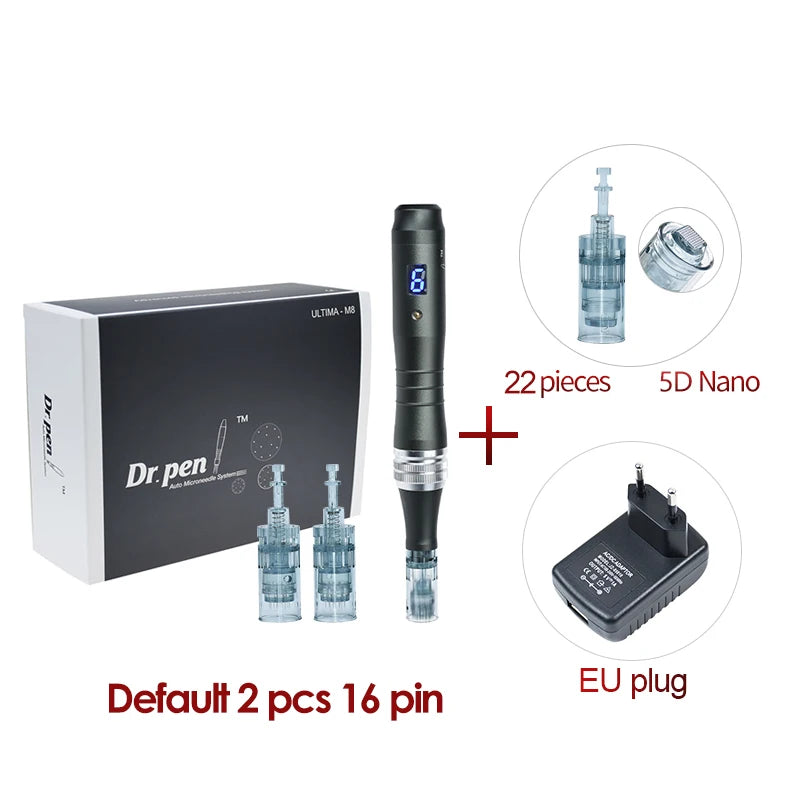 Dr pen Ultima M8 With 22 Cartridge Wireless Derma Microneedle Pen Skincare Kit MTS Treatment Professionals Use Beauty Machine