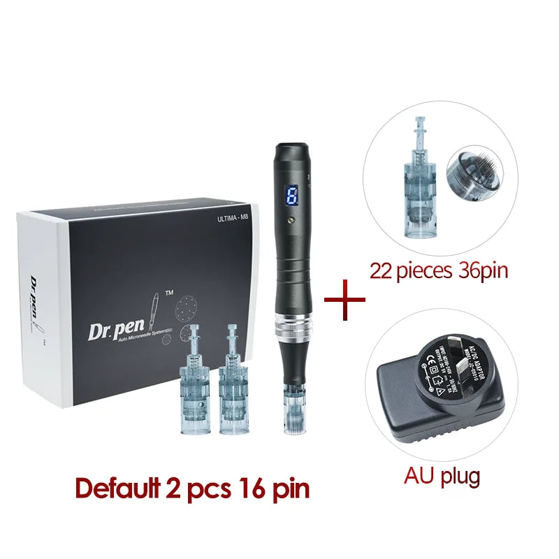 Dr pen Ultima M8 With 22 Cartridge Wireless Derma Microneedle Pen Skincare Kit MTS Treatment Professionals Use Beauty Machine