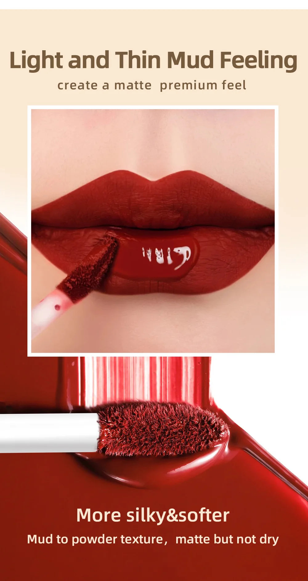 Matte Liquid Lipstick, Non-Stick Cup, Waterproof, Long-Lasting, Smudge-Proof, Velvet Finish, Transfer-Resistant Lip Gloss