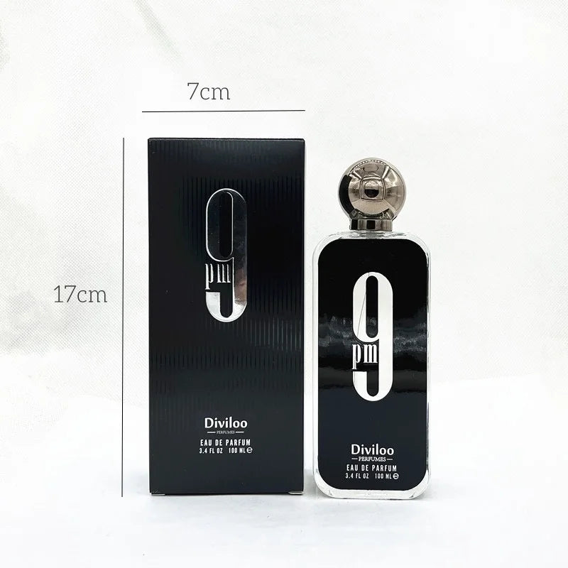 100ML 3.4FL.OZ 9PM Men's Perfume, Long Lasting Gourmet Oriental Notes Cologne, Eau de Parfum, Feronomas Perfume Hombre