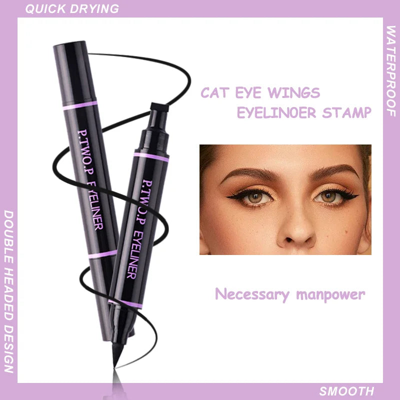 P.TWO.P Stamp Eyeliner Pencil 1 Pcs Double-ended Waterproof Quick Drying Long-Lasting Liquid Eyeliner Makeup Eyes Cosmetics Tool