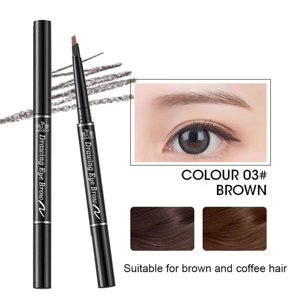 1PC Double Ended Eyebrow Pencil Rotatable Triangle Eye Brow Pen Waterproof Waterproof Beauty Makeup Tool With Brush Makeup Tool