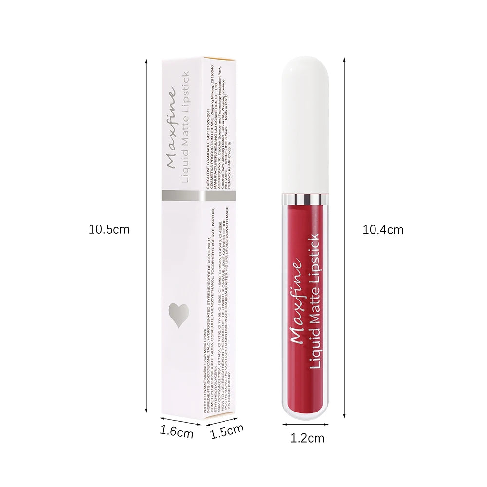 Matte liquid lipstick Waterproof sexy velvet lip glaze Long lasting moisturizing lipstick