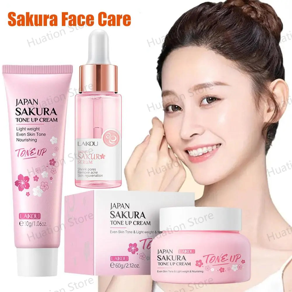 LAIKOU Japan Sakura Essence Cream Cherry Blossom Facial Cream Moisturizing Shrink Pores Cosmetics Collagen Skin Care