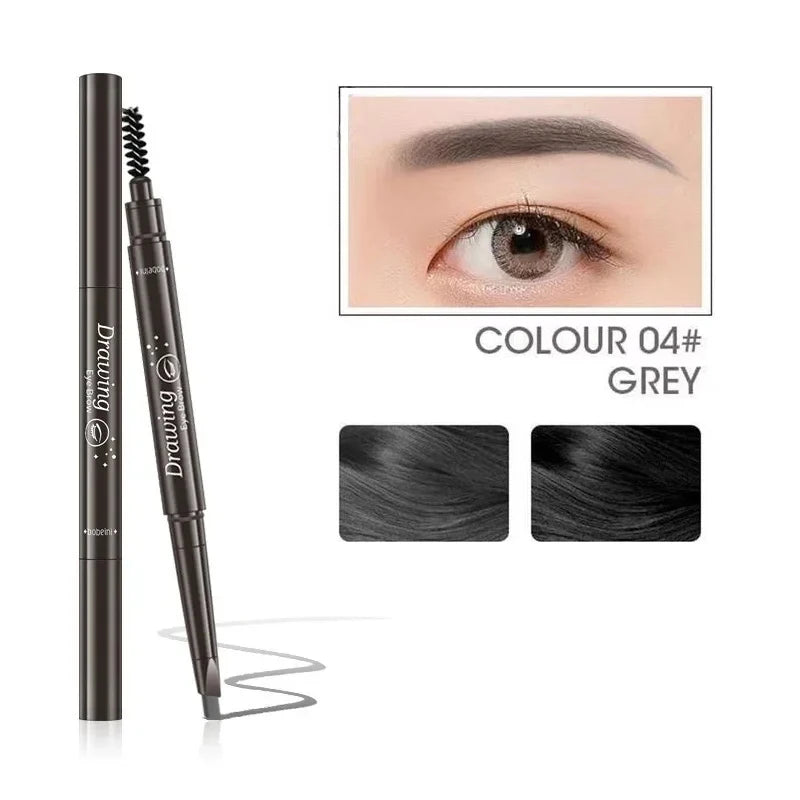 2 in 1 Eyebrow pencil professional Cosmetics makeup for women 5 Colors Waterproof Eyebrow Tattoo brush Long Lasting eyebrow pen