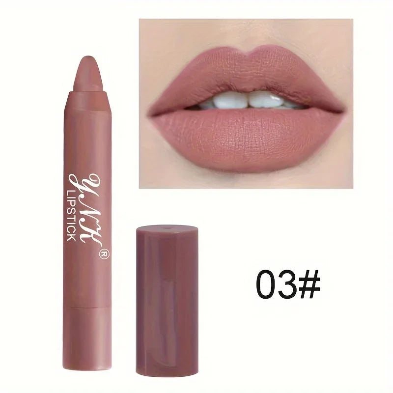 Nude Series Velvet Matte Lipstick Pencil Waterproof Long Lasting Red Lip Stick Non-Stick Cup Makeup Lip Tint Pen Cosmetic Makeup