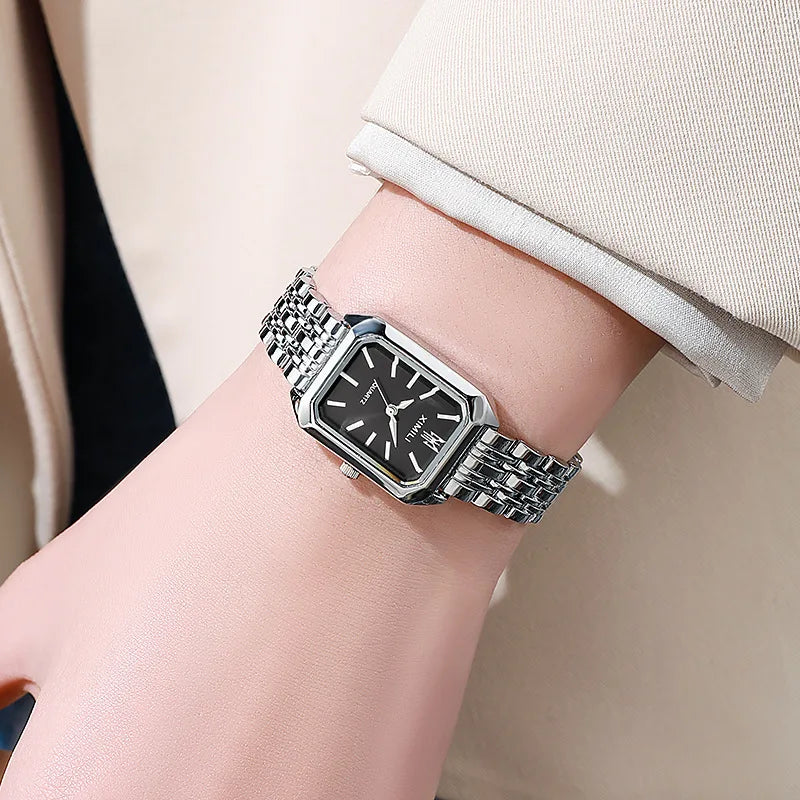 Luxury Women Watches Fashion Rectangle Ladies Steel Band Quartz Watch Reloj Mujer Relogio Feminino Girls Clock Gift