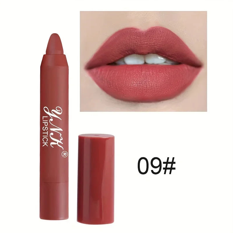 Nude Series Velvet Matte Lipstick Pencil Waterproof Long Lasting Red Lip Stick Non-Stick Cup Makeup Lip Tint Pen Cosmetic Makeup