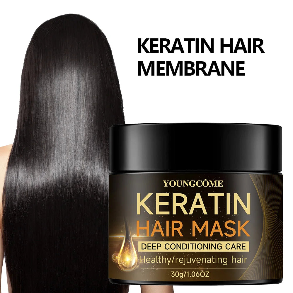 Keratin Hair Mask Professional Hair Mask Deep Nourishing Hair Care Repair Damaged Hair Restore Shine Suitable For All Hair Types