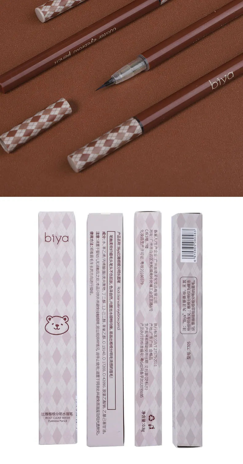 0.01mm Ultra Fine Liquid Eyebrow Pen Waterproof Natural Color Not Smudge Eyebrow BIYA Makeup Pencil