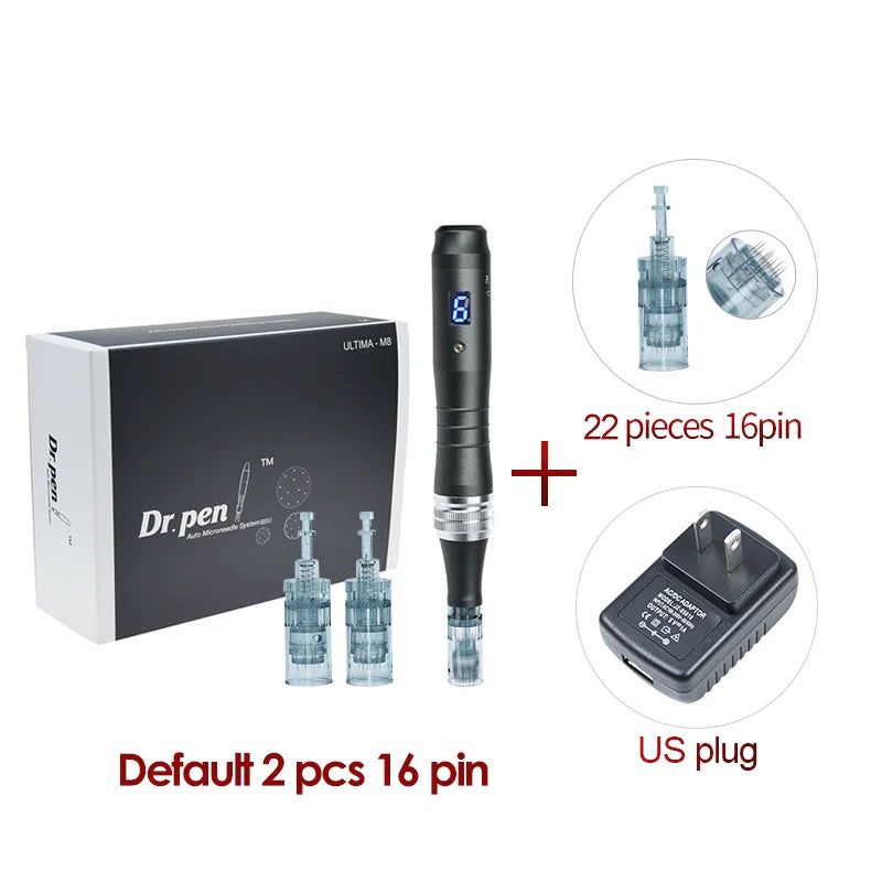 Dr pen Ultima M8 With 22 Cartridge Wireless Derma Microneedle Pen Skincare Kit MTS Treatment Professionals Use Beauty Machine