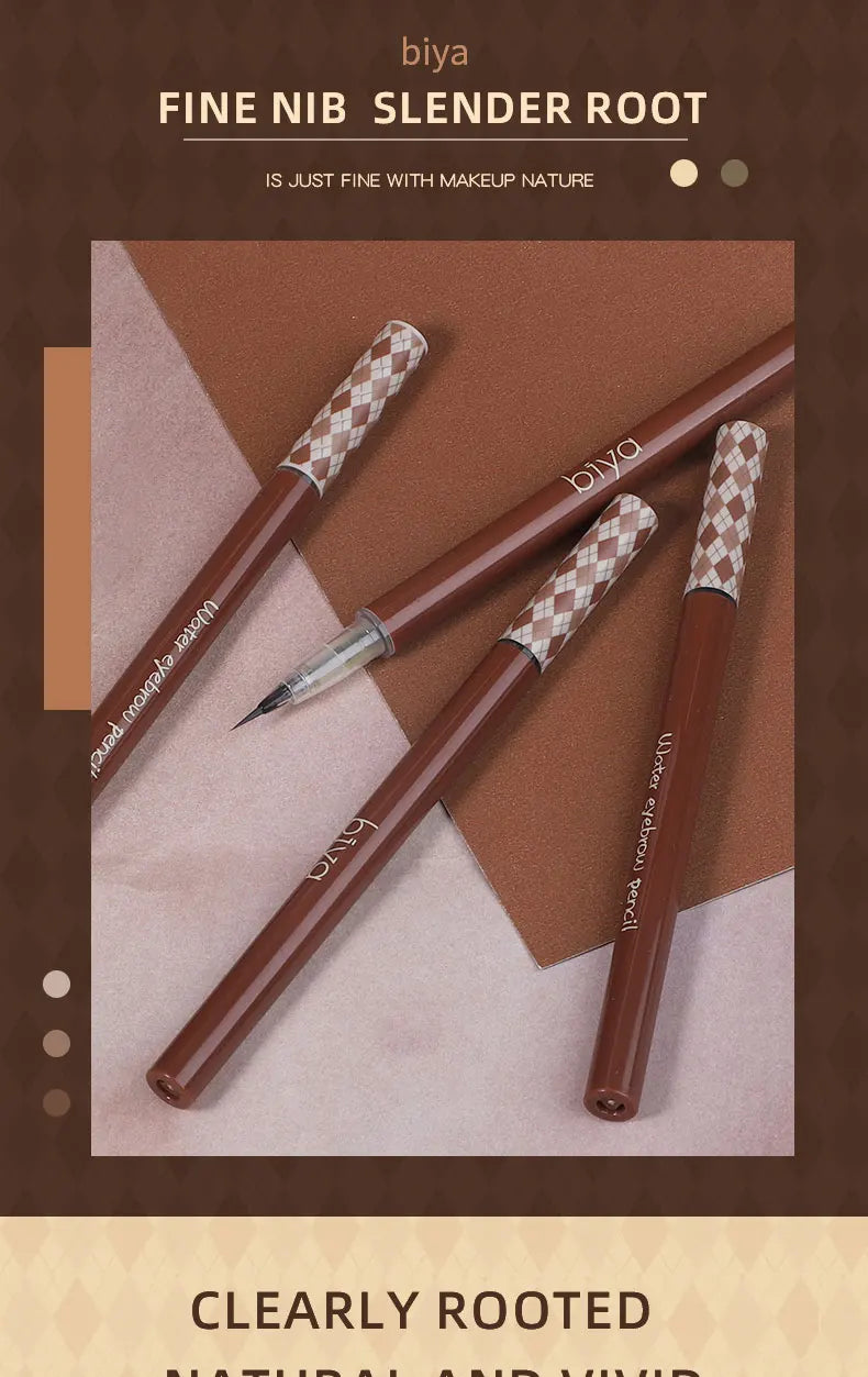 0.01mm Ultra Fine Liquid Eyebrow Pen Waterproof Natural Color Not Smudge Eyebrow BIYA Makeup Pencil