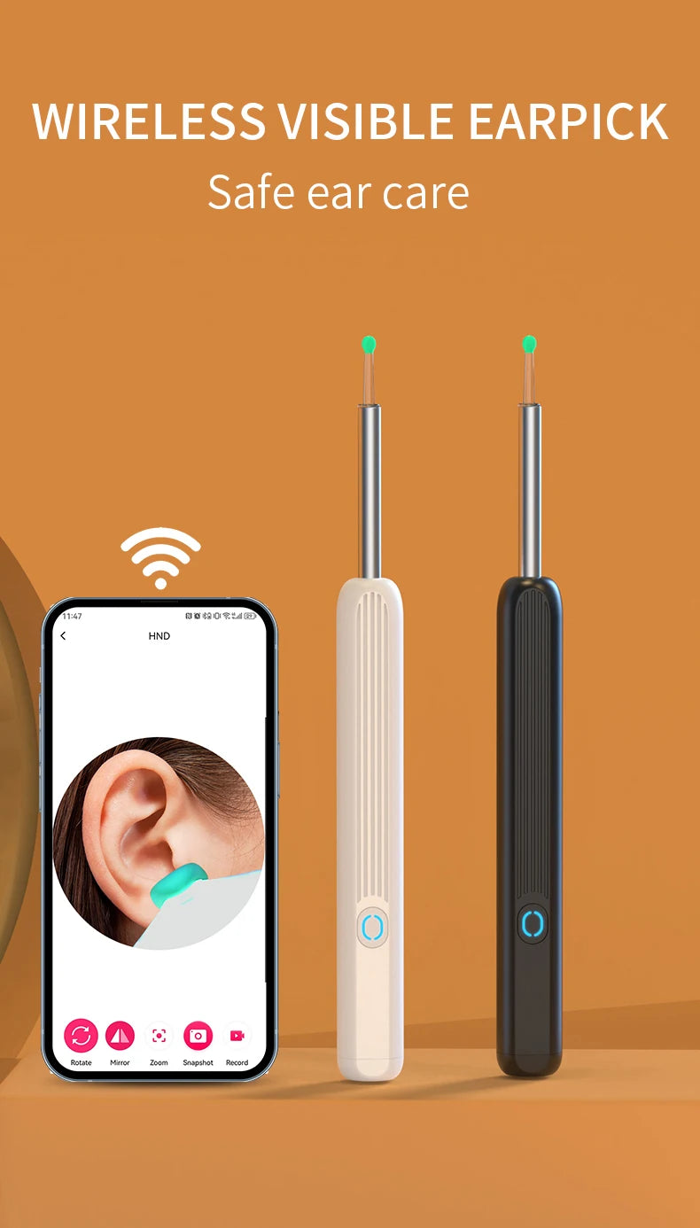 Smart Visual Ear Cleaner HD Ear Sticks Otoscope USB C Charging Endoscope Wax Removal Tool Earpick MIni Camera Health Care Set