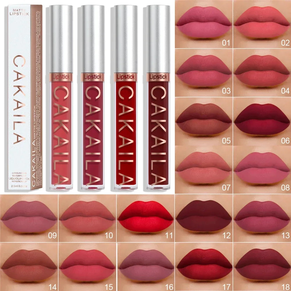 Matte Velvet Lip Glaze Waterproof Long Lasting Not EasyTo Fade Lip Gloss Silky Smooth Lipstick Makeup Sexy Women Lip Balm Gift