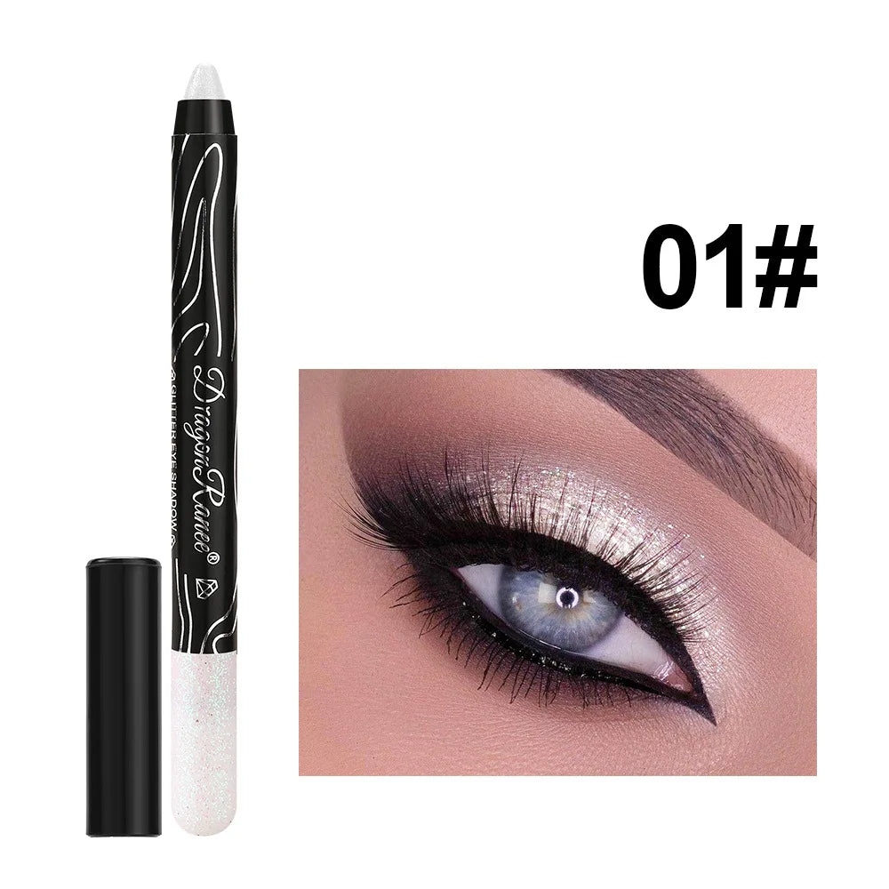 1Pc Metallic Purple Eyeshadow Pencil Glitter Silkworm Liner Pen Highlighter Long Lasting Gold Blue Cream Eye Shadow Stick Makeup