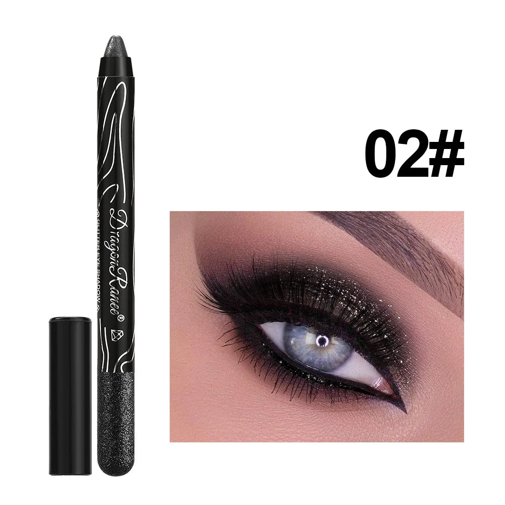 1Pc Metallic Purple Eyeshadow Pencil Glitter Silkworm Liner Pen Highlighter Long Lasting Gold Blue Cream Eye Shadow Stick Makeup