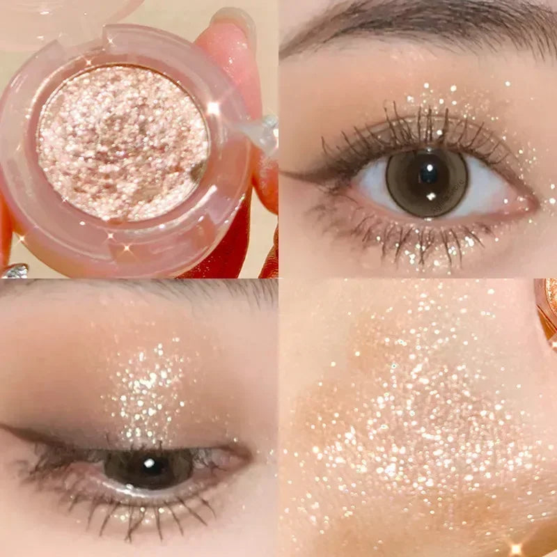 Monochrome Glitter Eyeshadow Pearlescent Highlighter Powder Makeup Diamond Eye Shadow Palette Bright Shiny Eye Makeup Cosmetics