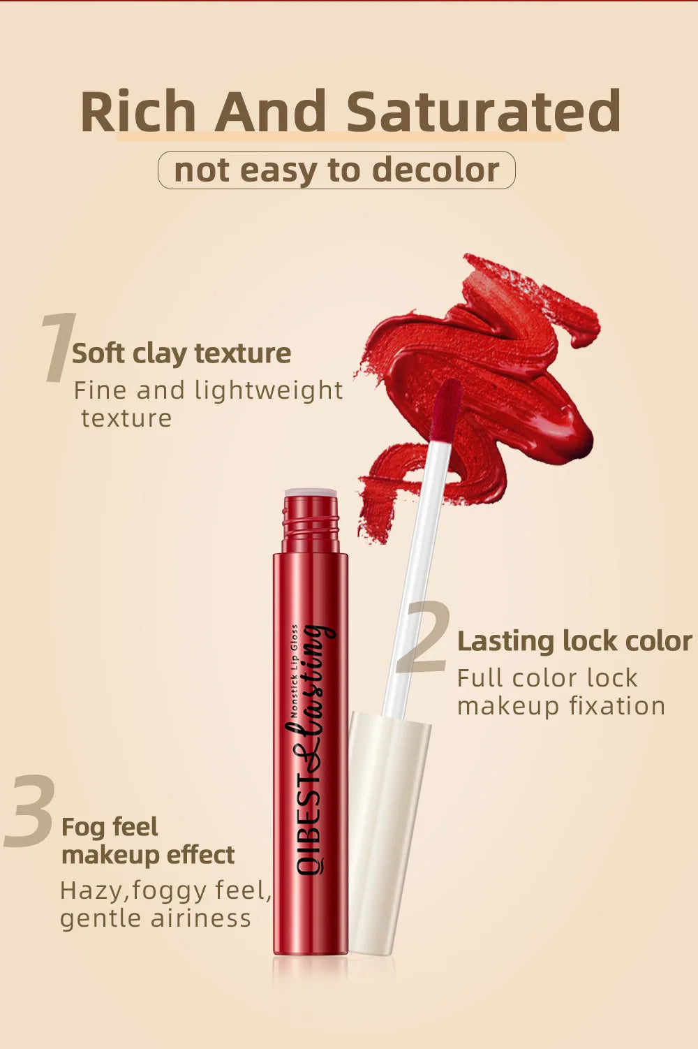 Matte Liquid Lipstick, Non-Stick Cup, Waterproof, Long-Lasting, Smudge-Proof, Velvet Finish, Transfer-Resistant Lip Gloss