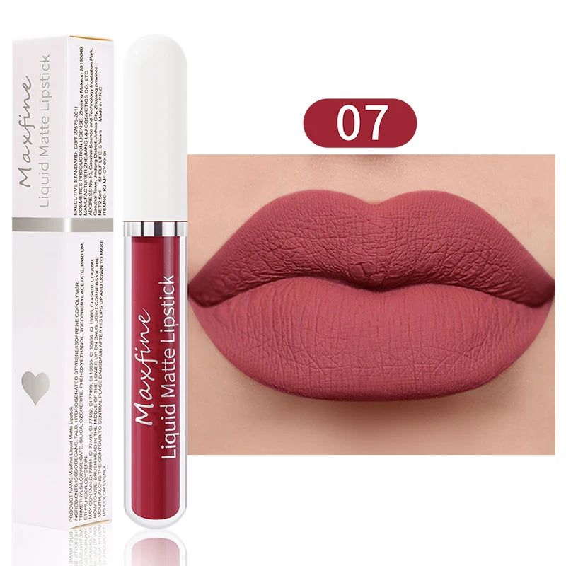 Matte liquid lipstick Waterproof sexy velvet lip glaze Long lasting moisturizing lipstick