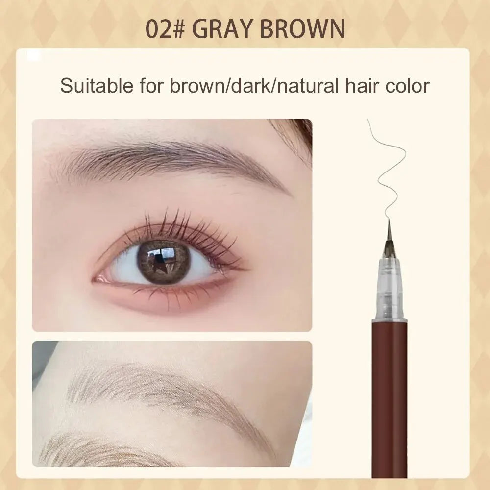 0.01mm Ultra Fine Liquid Eyebrow Pen Waterproof Natural Color Not Smudge Eyebrow BIYA Makeup Pencil