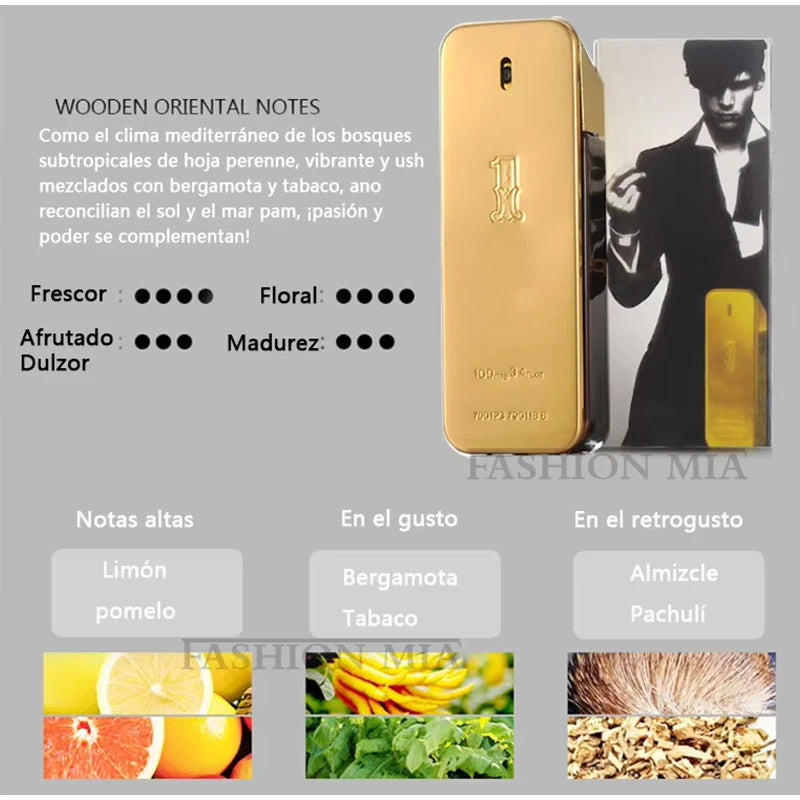 Hot Million Gold Perfume Soft Golden Millionaire Men's Seductive Leather Notes Best Valentine's Day Gift For Men And Women 100ml