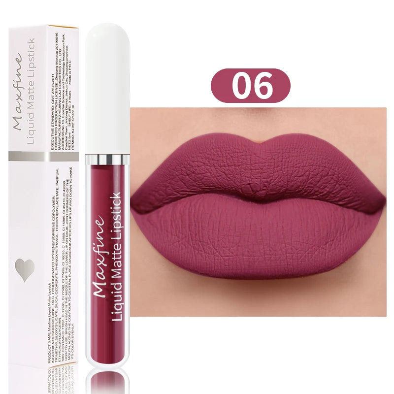 Matte liquid lipstick Waterproof sexy velvet lip glaze Long lasting moisturizing lipstick