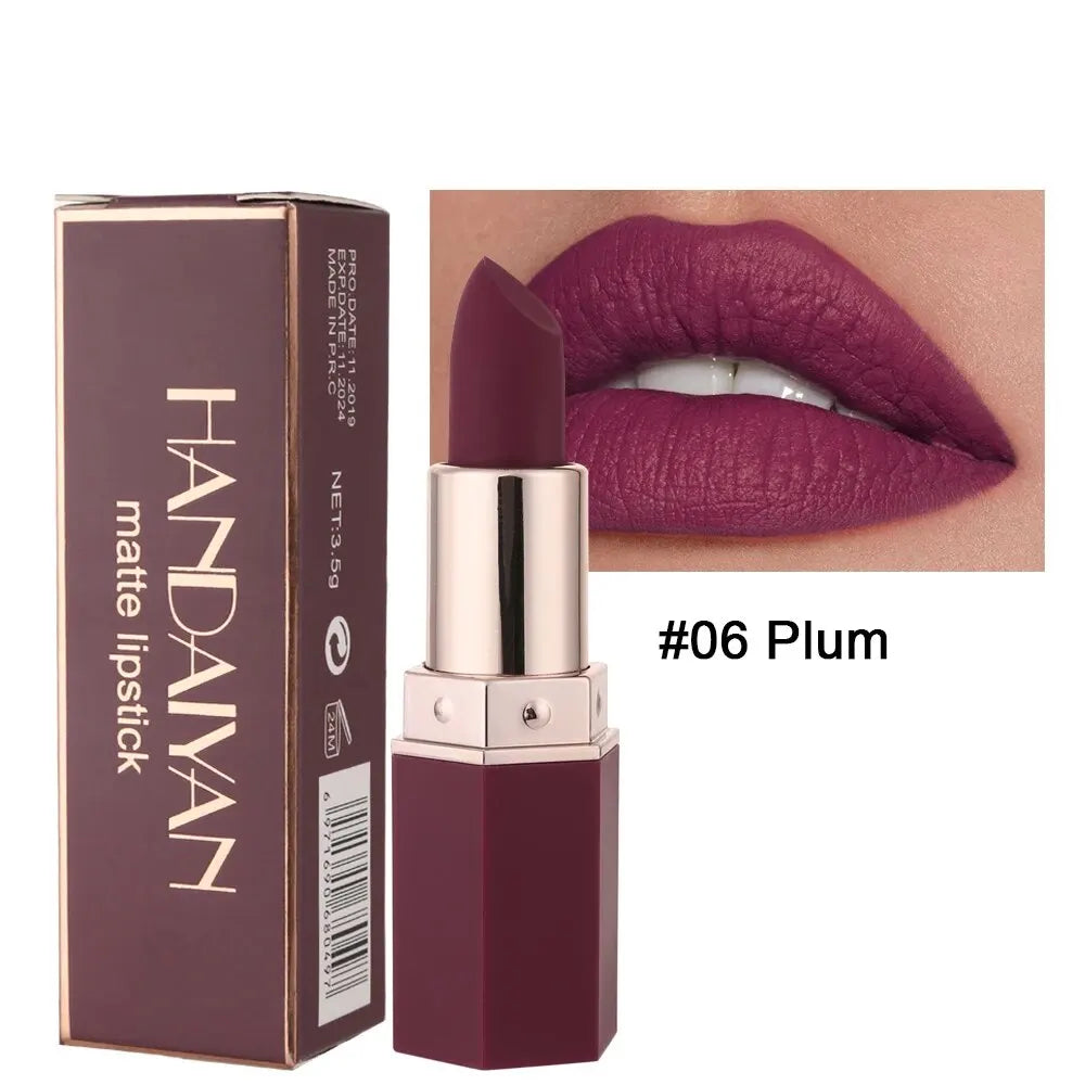 HANDAIYAN High-pigmented Matte Lipstick Velvet Waterproof Long-lasting Makeup Lips Cosmetics