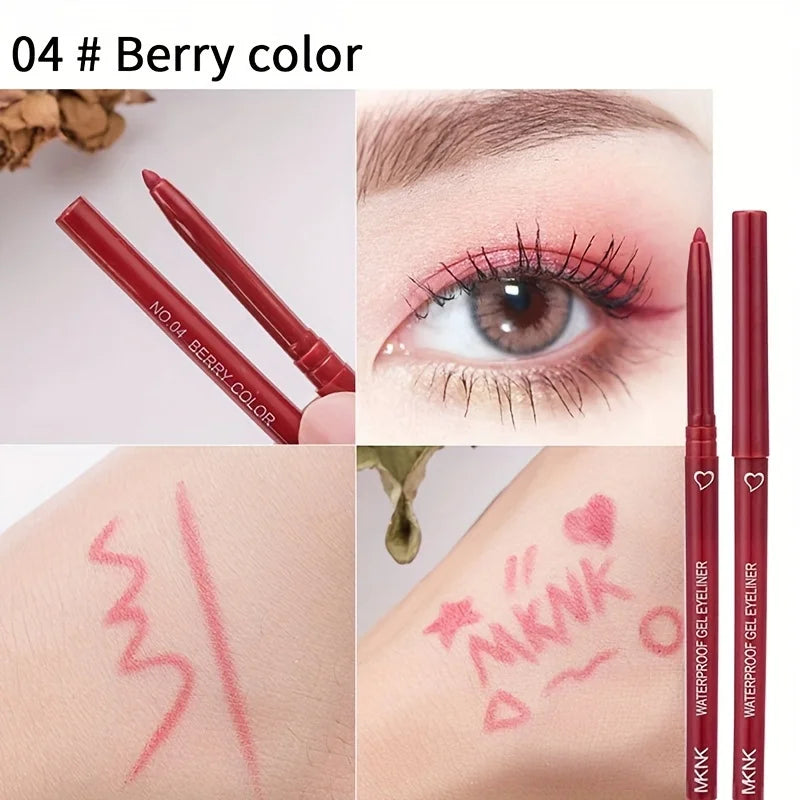 Smooth Waterproof Eyeliner Gel Pencil Blue Brown Eyeliner Soft Easy Wear High Pigment Matte Concealer Pen Lasting Eyes Makeup