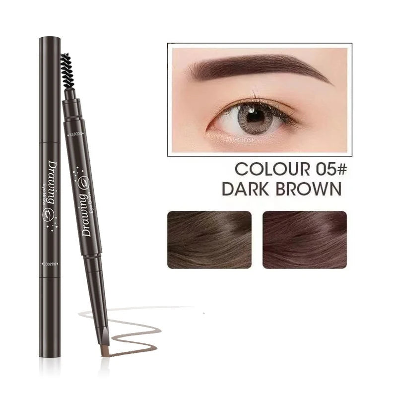 2 in 1 Eyebrow pencil professional Cosmetics makeup for women 5 Colors Waterproof Eyebrow Tattoo brush Long Lasting eyebrow pen