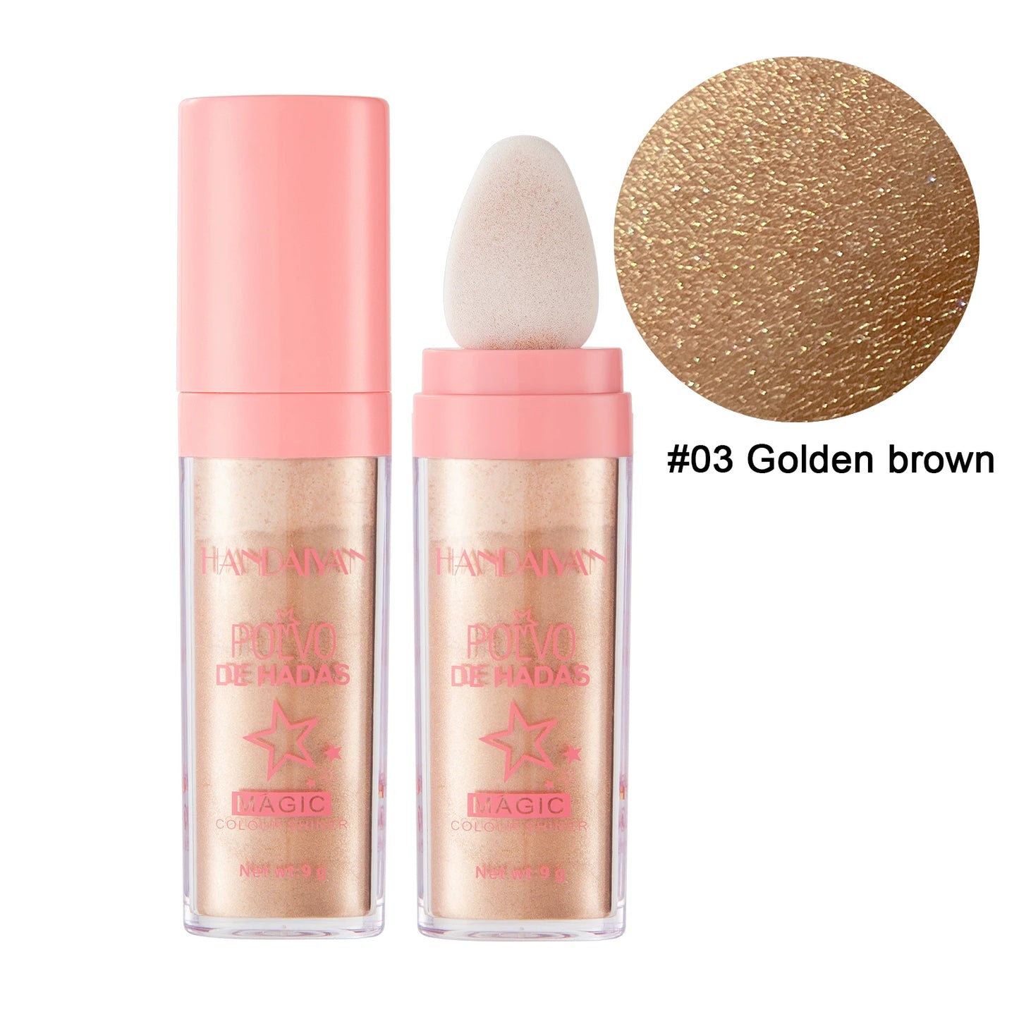 HANDAIYAN 3 Colors Glitter Powder Highlighter Makeup Body Brightens the Natural Face Blusher Fairy Highlight Patting Powder