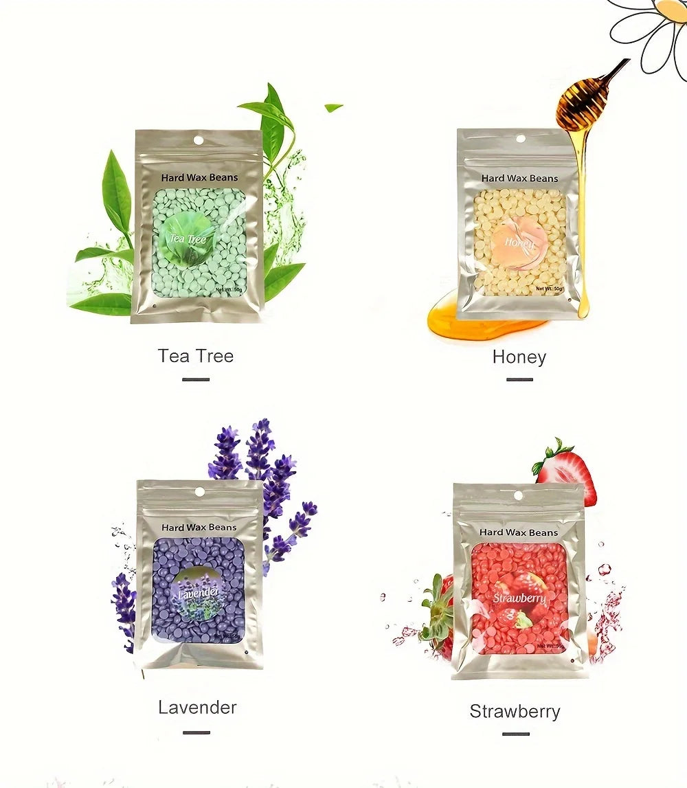 [EU Plug] 200ml Purple Wax Melting Machine + 200g Wax Beans Set, Wax Heating, Wax Hair Removal And Wax Therapy Machine