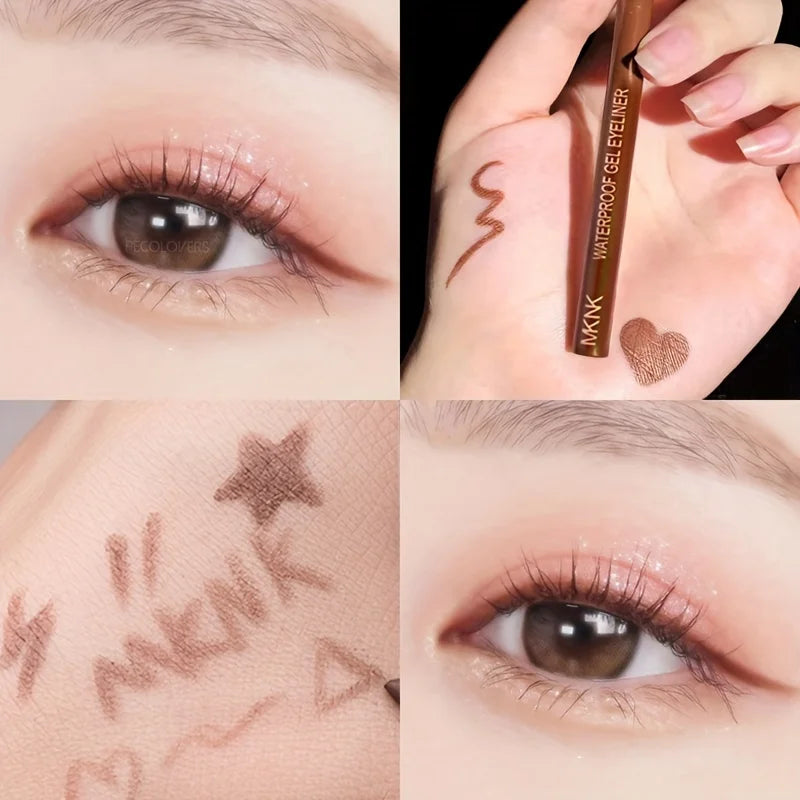 Smooth Waterproof Eyeliner Gel Pencil Blue Brown Eyeliner Soft Easy Wear High Pigment Matte Concealer Pen Lasting Eyes Makeup