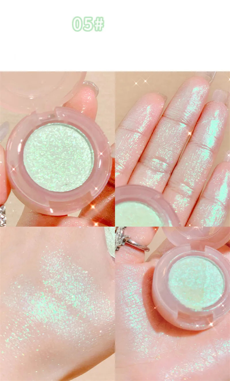 Monochrome Glitter Eyeshadow Pearlescent Highlighter Powder Makeup Diamond Eye Shadow Palette Bright Shiny Eye Makeup Cosmetics