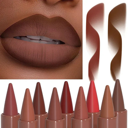 Tapered Gradient Lip Liner Matte Black Brown Velvet Lipstick Waterproof Non Sticky Contouring Tint Lipliner Crayon Lip Makeup