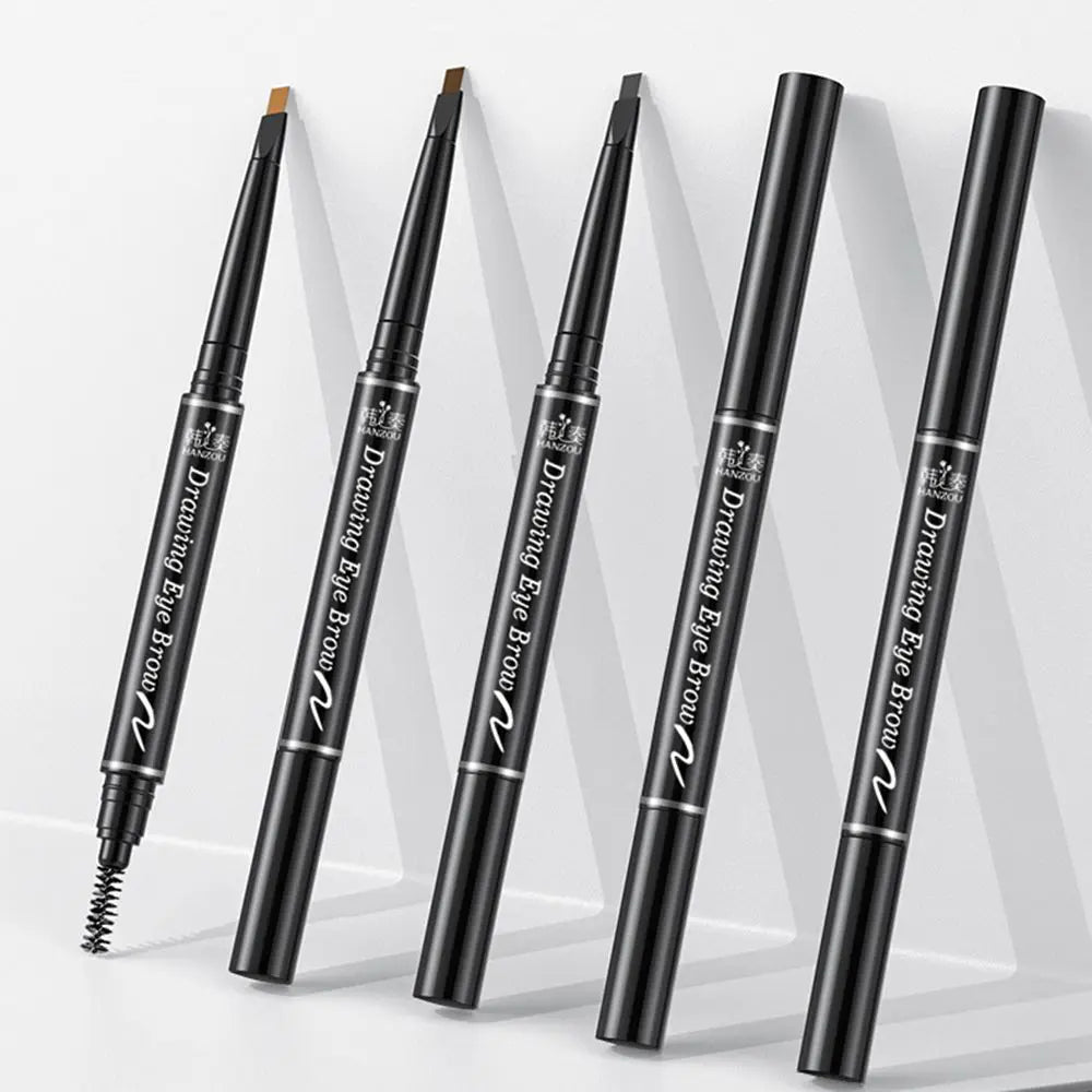 1PC Double Ended Eyebrow Pencil Rotatable Triangle Eye Brow Pen Waterproof Waterproof Beauty Makeup Tool With Brush Makeup Tool