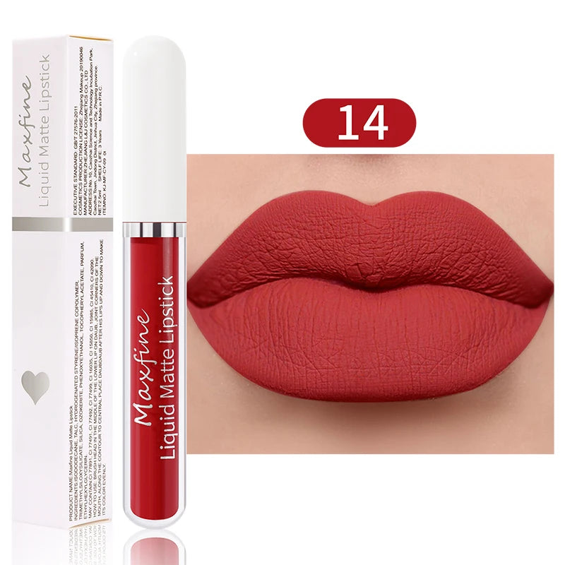 Matte liquid lipstick Waterproof sexy velvet lip glaze Long lasting moisturizing lipstick