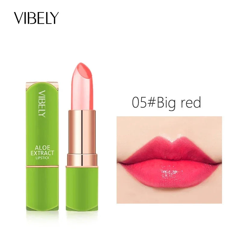 Spring Aloe Vera Moisturizing Lipstick Long Lasting Nouritious Lip Balm Temperature Changing Color lipgloss Lip Makeup Comestics