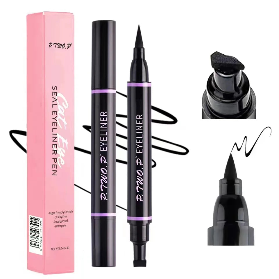 P.TWO.P Stamp Eyeliner Pencil 1 Pcs Double-ended Waterproof Quick Drying Long-Lasting Liquid Eyeliner Makeup Eyes Cosmetics Tool