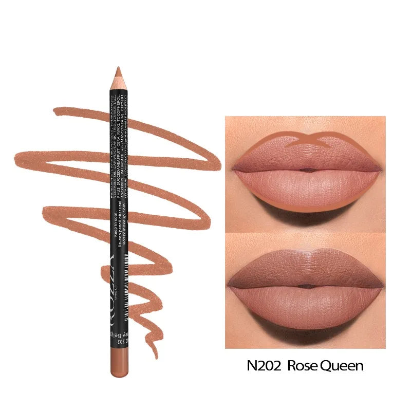 14 Color Nude Matte Lipstick Pencil Long-lasting Waterproof Lip Pencil High Pigmented Lip Liner Lip Makeup Tool