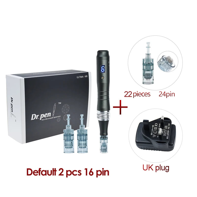 Dr pen Ultima M8 With 22 Cartridge Wireless Derma Microneedle Pen Skincare Kit MTS Treatment Professionals Use Beauty Machine