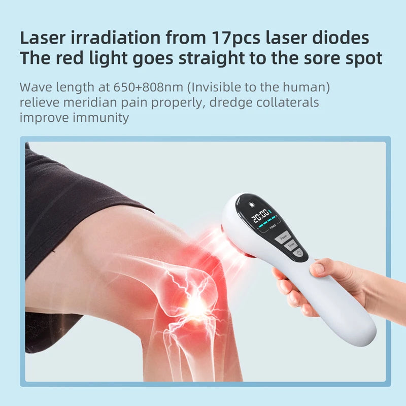 NEW 650nm 808nm Low Level Laser Red Light Therapy Device Cold Laser Arthritis Physical Therapy Equipment Pain Relief Health Care