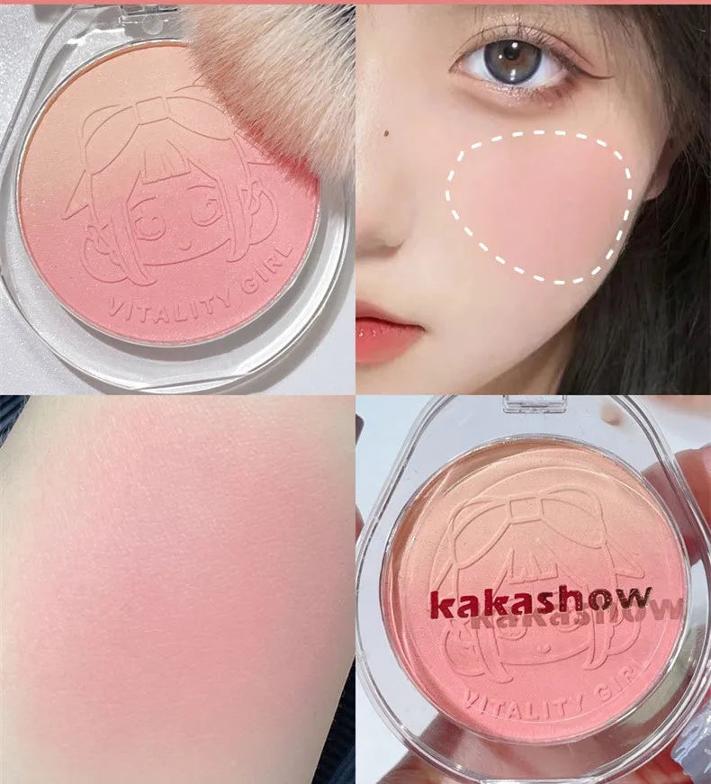 Dual Gradient Blush Highlights Natural Nude Makeup Brightening Cheek Purple Blue Female Niche Brand 2024 New