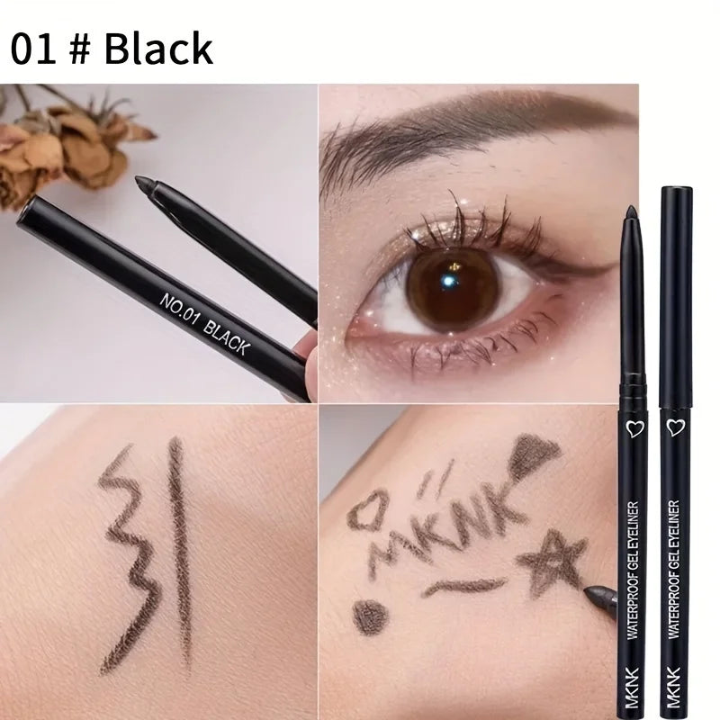 Smooth Waterproof Eyeliner Gel Pencil Blue Brown Eyeliner Soft Easy Wear High Pigment Matte Concealer Pen Lasting Eyes Makeup