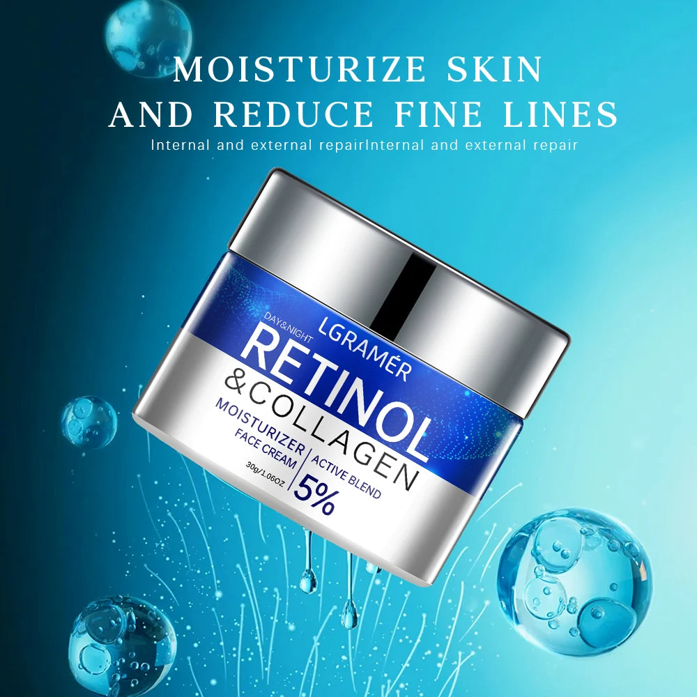 LGRAMER Retinol Cream Collagen, Moisturizing, Fast Absorption, Fresh Smell, Moisturizing Skin, Reduce Fine Lines