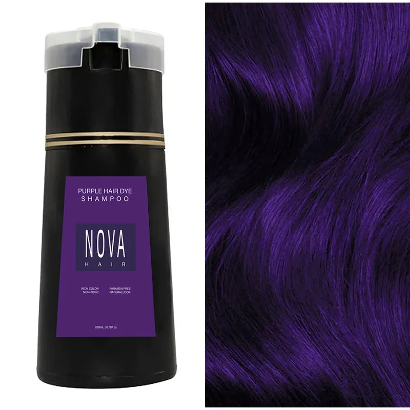 Nova Hair Dyeing Hair Care Shampoo 3-in-1 Natural Fast White Hair Dyed Black Hair Dye Lasting Convenience Men Women Hair Care