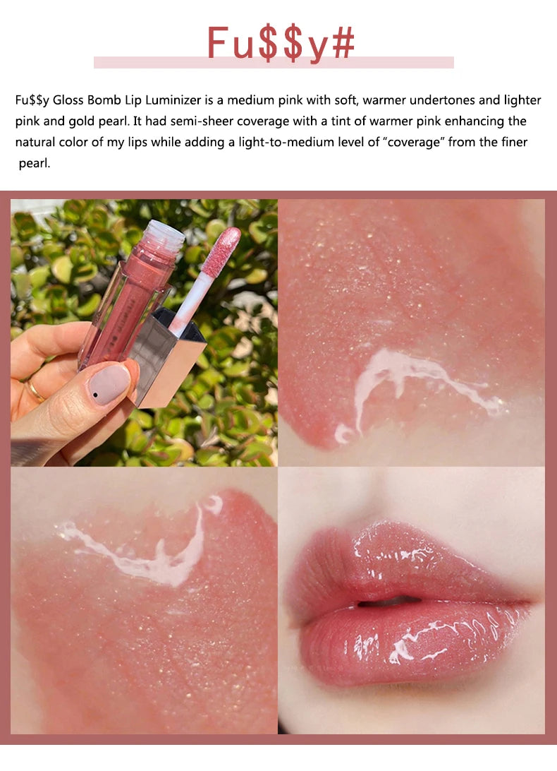 FB Gloss Bomb Cream Color Drip Lip Cream&Heat Makeup Liquid Lipstick Moisturizing Plumper Long Lasting Lipgloss 9ml