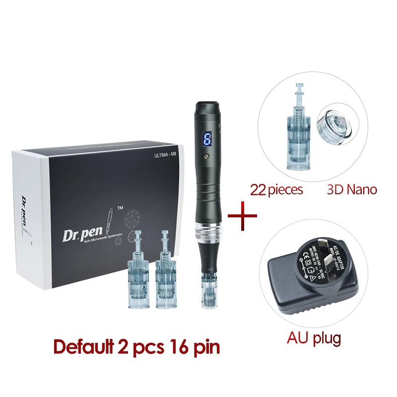 Dr pen Ultima M8 With 22 Cartridge Wireless Derma Microneedle Pen Skincare Kit MTS Treatment Professionals Use Beauty Machine